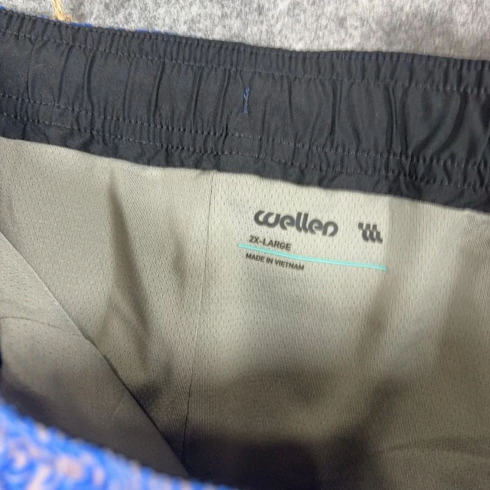 Wellen Performance Swim Trunks Mens 2XL Blue Ocean Waves‎ Lined Pockets